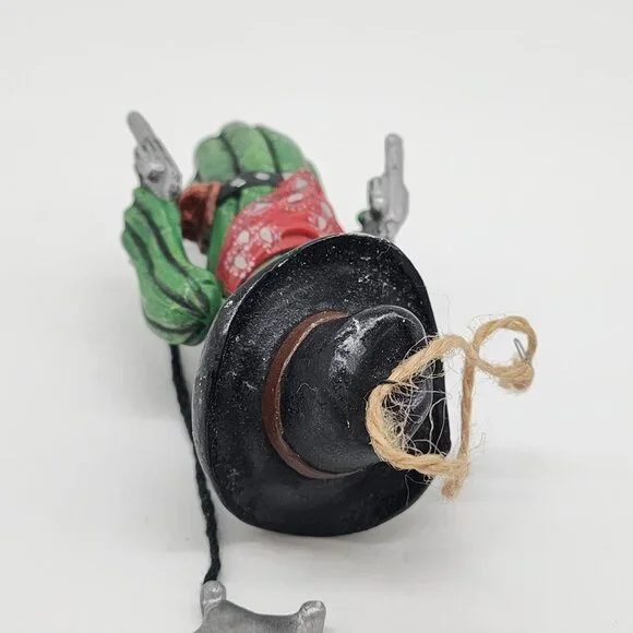 Rustic Country Western Christmas Ornament Cowboy Cactus Figurine Sheriff - Picture 7 of 8